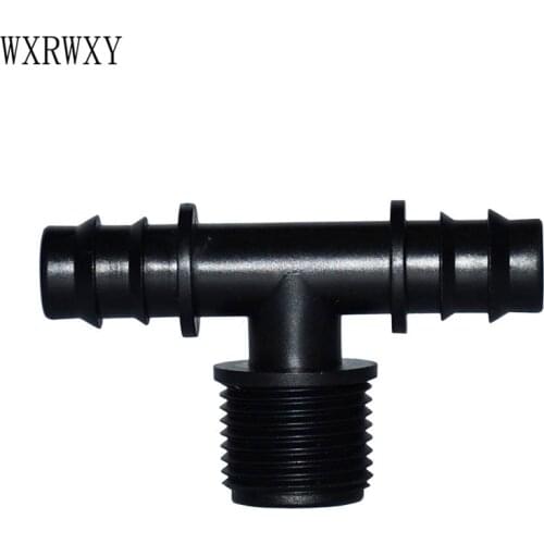 1/2 to the 16mm hose tee barb barbed double way irrigation connector 1/2 Male Connector 16 mm tee barb 25 pcs