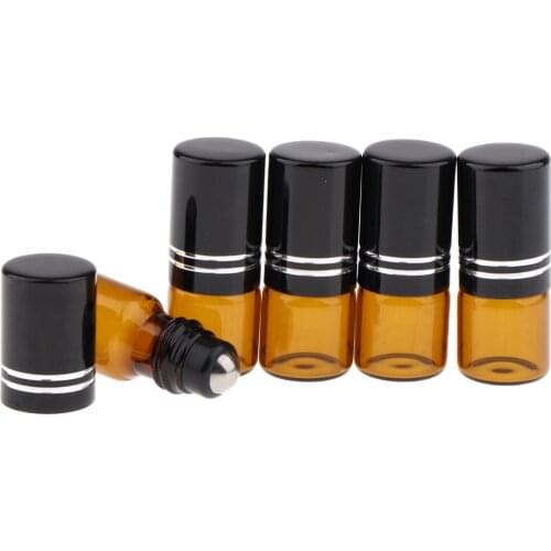 Pack of 5 Glass Bottles with Essential Oils Refillable 2 Ml Perfume