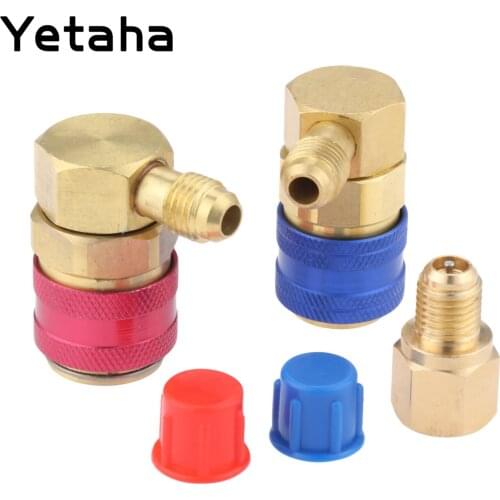 Yetaha R12 to R134a Manifold Conversion Kit High And Low Side R134a Couplers Brass Tank Adapter