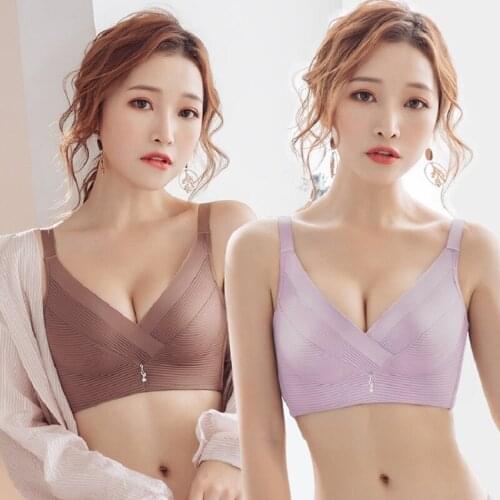 Plus Size Women Bras Top Full Coverage Mesh Breathable Striped Lace Bralette Push Up Bra Non Padded Underwire Underwear A B C