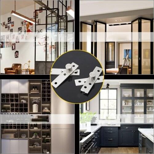 1Pc 360 Degree Rotating Furniture Hinge Stainless Steel Door Pivot Up Down Shaft NEW