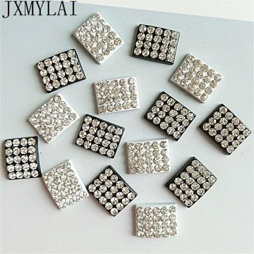 10 PCS 13*10mm Fashion Metal Alloy Crystal Rhinestone Arc Rectangle Connectors Charm DIY Hair Accessories