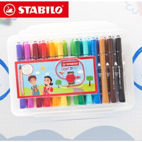 12/18/24 Pcs Mixed Colors Stabilo 168 Cappi Series Art Marker Circle Designed Bright Color Ink Washing Easily Watercolor Pen
