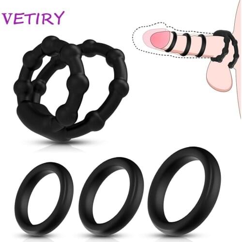 3/4 Penis Rings Cock Rings Penis Sleeve Penis Trainer Delay Ejaculation High Elasticity Time Lasting Sex Toys for Men