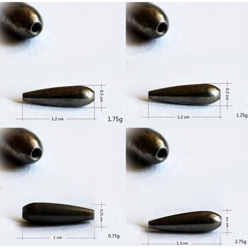 3/5/10PCS For Choose Tungsten Bullet Worm Weight Flipping Weight 0.75g 1.25g 1.75g 2.75g Fishing Sinker Lure Fishing Accessories