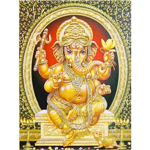 Diamond Embroidery India Elephant 5D Diy Diamond Painting Full Dill Round Diamond Mosaic Animals Home Decoration Paintings