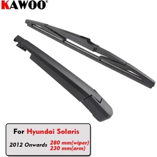 KAWOO Car Rear Wiper Blades Back Window Wipers Arm For Hyundai Solaris Hatchback (2012 Onwards) 280mm Auto Windscreen Blade