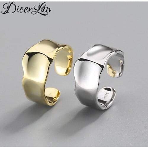 Bohemian Ethnic 925 Sterling Silver Smooth Glossy Chain Rings for Women Bridal Wedding Vintage Open Finger Rings Christmas Gifts