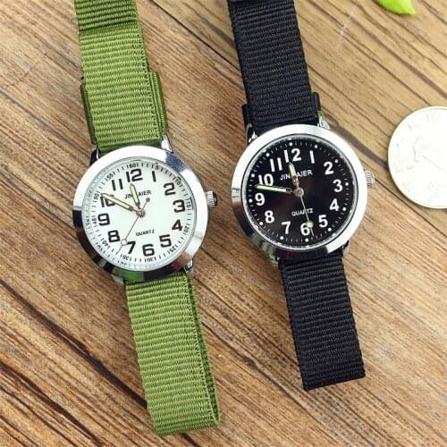 Top selling new arrived fashion children cute learn to time number quartz watch kids luminous hands nylon sports gift watches
