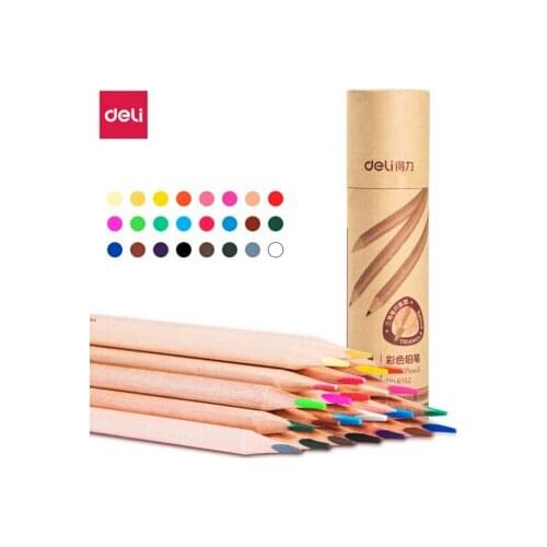 Deli 6552/ Color Pencil / Triangular Pen Holder /Students Children /Drawing / Graffiti Filling/Color Lead 24 Colors/Art Pencil