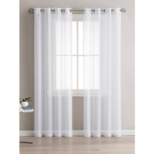 European Solid White Yarn Curtain For Wedding Living Room Kitchen Decoration Modern Window Treatments Voile Curtain