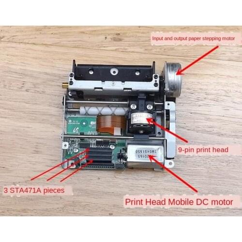 Needle Printer Engine 9-Pin Print Head Machine Bracket Voucher Printer Core Full Set Stepper Skid Platform Screw