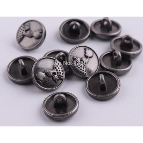 20PCS/lot Antique Gunmetal Color Round 12mm Decorative Girl Pattern Metal Buttons For Clothing Jean Buttons
