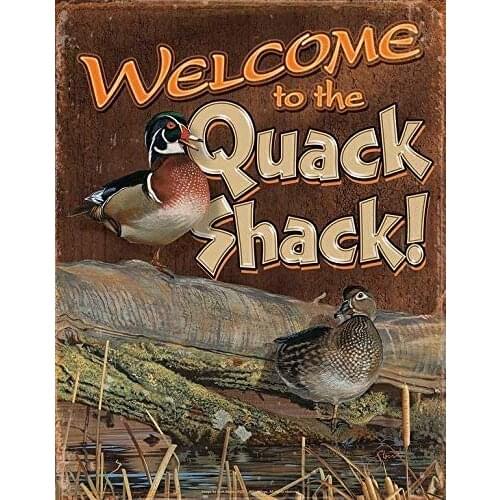 Quack Shack Vintage Style Metal Sign Iron Painting for Indoor & Outdoor Home Bar Coffee Kitchen Wall Decor 8 X 12 Inch
