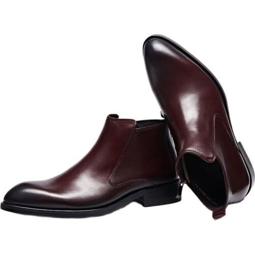 Mens Shoes New for 2021 High Quality Men Ankle Boot Male Vinage Classic Dress Chelsea Winter Zipper Boot Size Shoes 37-44