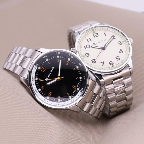 Top Mens Watch Julius Japan Quartz Hours Fine Fashion Clock Bracelet Stainless Steel Band Business Boy Birthday Gift 264
