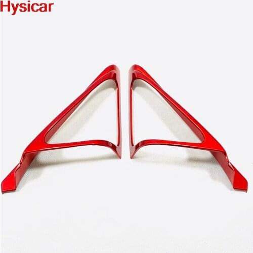 Hsyicar For Honda Accord 2018 2019 10th Car Front Door Internal Triangle Styling Cover Trim Interior Accessories ABS Chrome Red