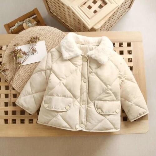 New Winter Childrens Warm Cotton Jackets Girls Clothes Kids&Babys Rabbit Fur Collar Coats Korean Style For Boys Outerwears