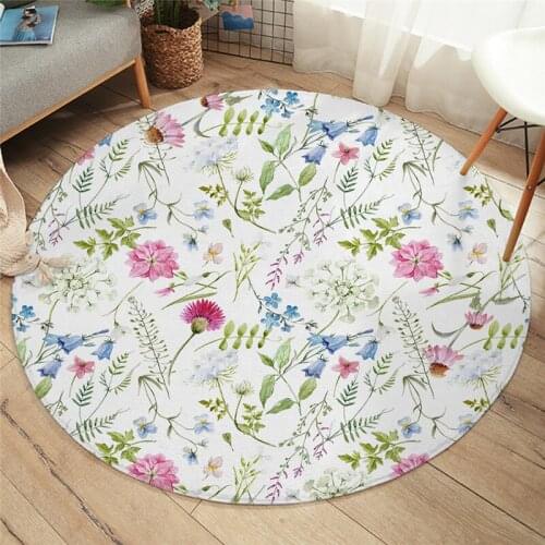 New flower bedroom carpet green carpet circular tropical plant flower carpet