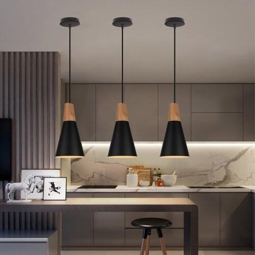 Pendant Lights Modern Wood Pendant Lamp Hanglamp Nordic for Restaurant Bedroom Kitchen Fixtures Hanging Home Living Room Decor