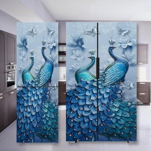 PVC Decorative Wallpaper Self-Adhesive Waterproof Poster Sticker For Door Of Cupboards Refrigerator Decal Removable Home Decor