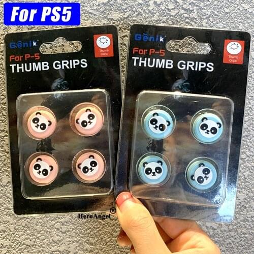 Pink Blue Panda Thumb Grip Cap Joystick Silicone Protective Cover Cute Gamepad Case For Playstation 5 PS5 Accessories