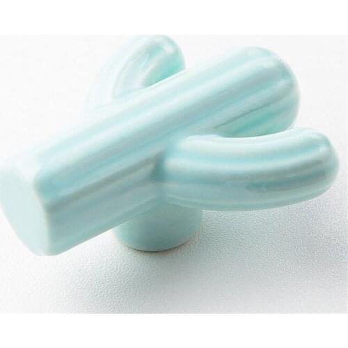 Cartoon Ceramic Cabinet Knobs Cactus Wardrobe Handle Garden Door Handle Cabinet Handles Door Pulls Cactus Knobs