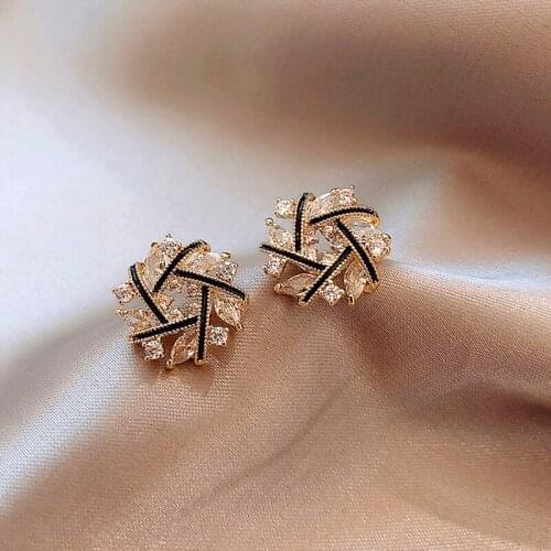 S925 Needle Stud Earrings For Women Cross Crystal Earrings 2020 New Korean Earrings Jewelry Wholesale
