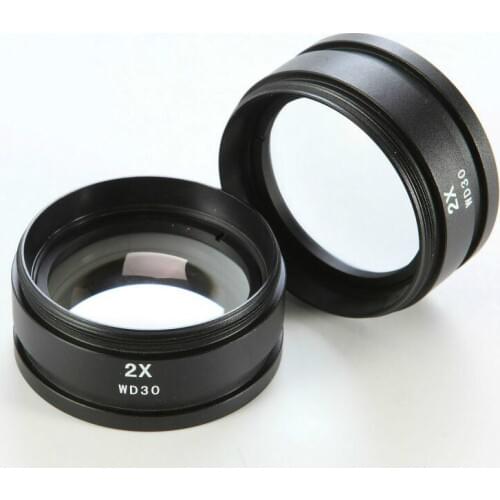 SZM 2X Stereo Microscope Auxiliary Objective lens Barlow Lens W.D 30mm Microscope Parts Accessories