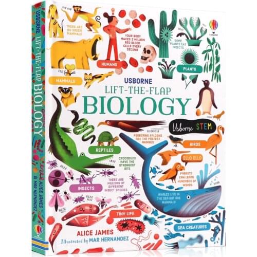 Usborne Liift The Flap BIOLOGY English Educational Picture flap Book Baby Children Learning Board Book Gift Hardcover