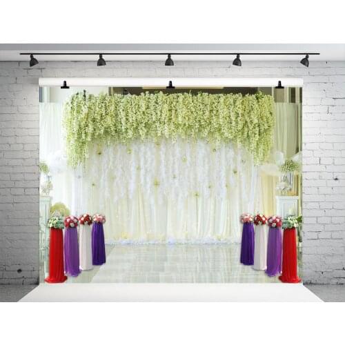 VinylBDS 10x20ft White Flower Wedding Photo Background Photography Backdrop Stage Flower Photography Backdrops Professional