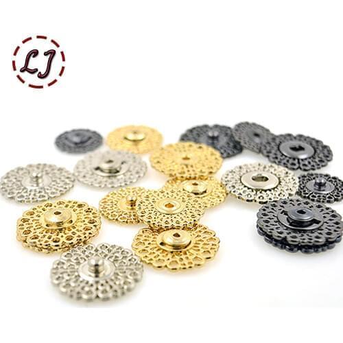 High quality 10pcs/lot 18mm/21mm/25mm gold white big Metal copper Snap Fasteners Press Button for suit jacket clasp mink coat