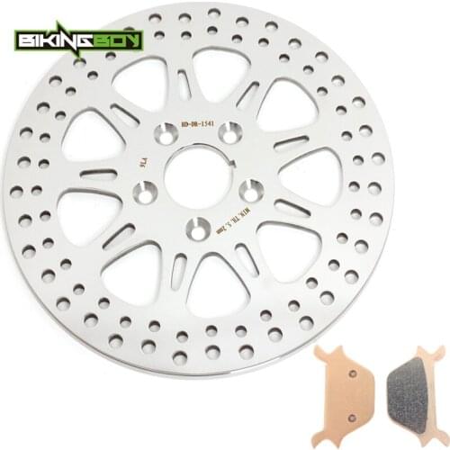 BIKINGBOY Rear Brake Disk Disc Rotor + Pads Sportster XLH FXDL Low Rider FXDWG Wide Rider FXLR Low Rider FXRS 91 92 93 94 95 96