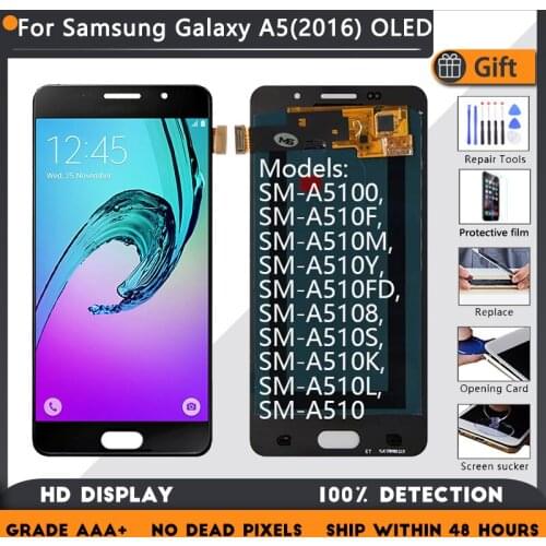 100% Test LCD For Samsung Galaxy A5 2016 A510F A510M A510FD A5100 A510 LCD Display Touch Screen Digitizer Assembly