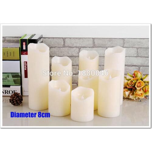 20pcs=10 Kinds of Different Size D5CM LED Candles Romantic Wedding Party Home Smokeless Yellow Flickering Light Battery Candles