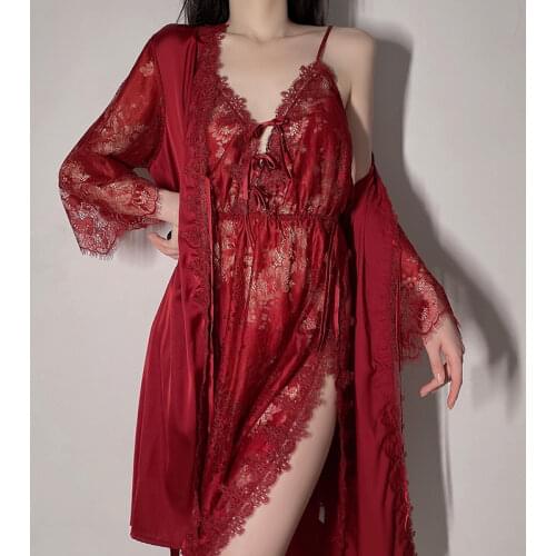 3pcs Womens Lounge Set Lace White Pajamas with Robe Sets Kimono Night Gown Sleepwear Sleeping Dress Wedding Nighty for Bride New