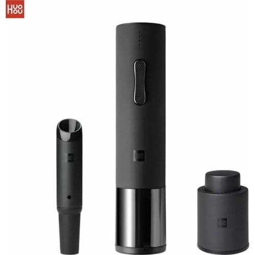 2020 Huohou Automatic Wine Bottle Opener Kit Electric Corkscrew With Foil Cutter Wine Decanter Pourer Aerator For Family Gifts