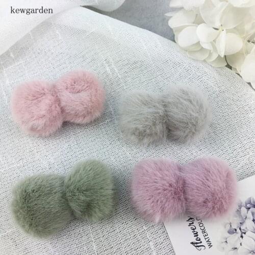 Kewgarden DIY Craft Supplies Plush Ball Handmade Bowknot DIY Earrings Accessories About 3-5cm 8 Pcs / Lot