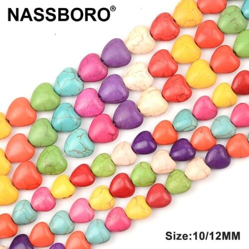 Colorful Heart Natural Stone Beads Loose Spacer Beads For Jewelry Making Spacers DIY Accessories Bracelet Necklace Earrings