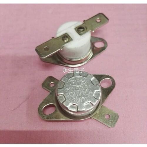 KSD301 180 degrees 250V / 10A ceramic thermostat / thermal protector KSD temperature control switch normally closed buckle