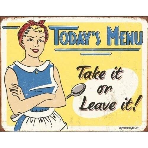 Kitchen Sign Vintage Style Decor Metal Bar Rustic Retro Wall Plaque Tin Sign Iron PainTing 8X12 Inch