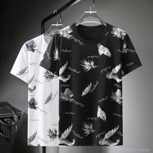 Summer add fertilizer to increase men' mercerized cotton T-shirt all-match half-sleeved tide fat short-sleeved 10xl casual 150kg