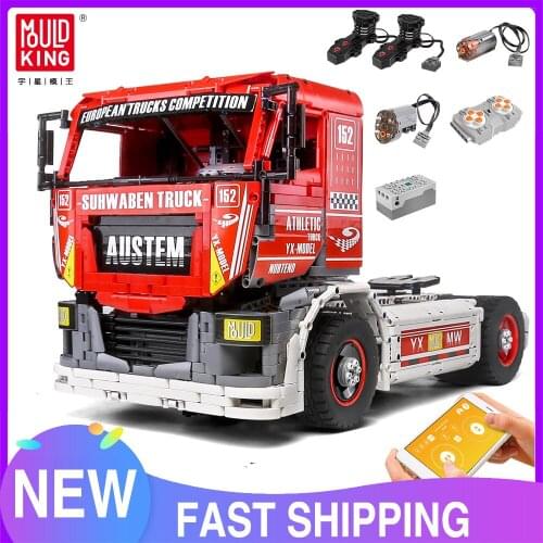 Mould King 13152 Technical APP RC Car MOC-27036 The App Motorized Race Truck Mk II Set Building Blocks Bricks Kids Birthday Gifs