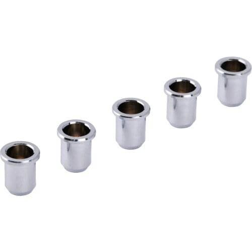 Musiclily Pro 14mm Brass Bass String Ferrules Bushings Through Body for Jazz Bass/Precision Bass, Chrome (Set of 5)