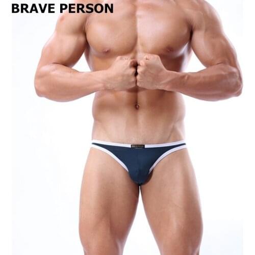 Brave Person Men Briefs Underwear Mens Sexy Breathable Briefs Nylon Panties Low Waist Underpants Slip Pouch Bulge Male Lingerie
