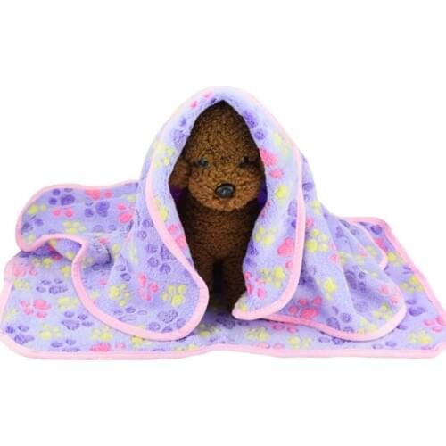 Soft Flannel Fleece Cat Dog Bed Mats Paw Foot Print Warm Pet Blanket Sleeping Beds Cover Mat For Small Medium Dogs Cats