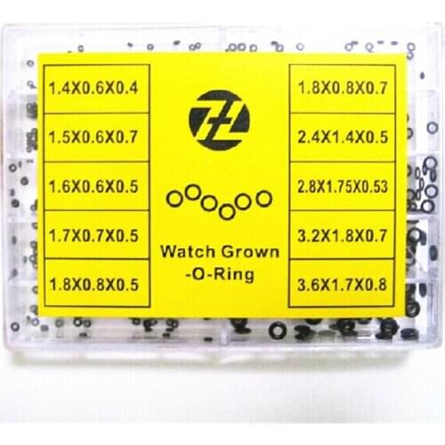 10 Size Rubber Watch Crown Gasket O-Ring O Ring Repair Set Assortment 1.4-3.6mm for Watchmaker