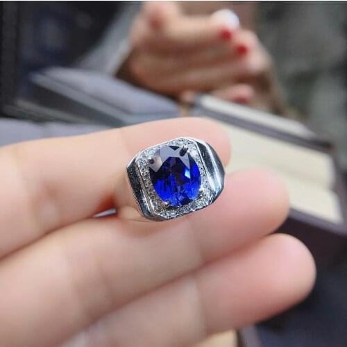 Real Aad Natural Sapphire Rings 925 Sterling Silver Fine Jewelry Engagement Best Gift