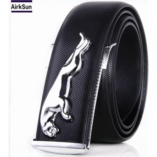 2017 Famous Brand Designer High Quality Genuine Leather Pin Buckles Jaguar Mens Belts Wide Luxury Male Cowskin Belt Unisex