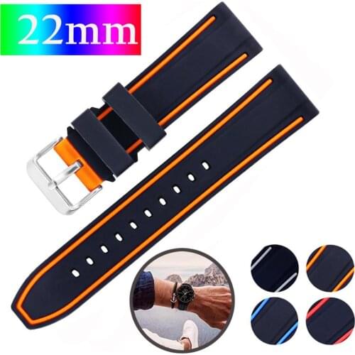 22mm Watch Strap for Samsung Gear s3 galaxy Watch 46mm silicone Band huami amazfit pace stratos 22mm sport correa bracelet belt